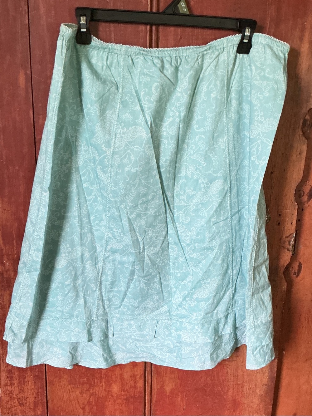 J. Jill Light Blue Paisley Skirt with elastic waist - NWT